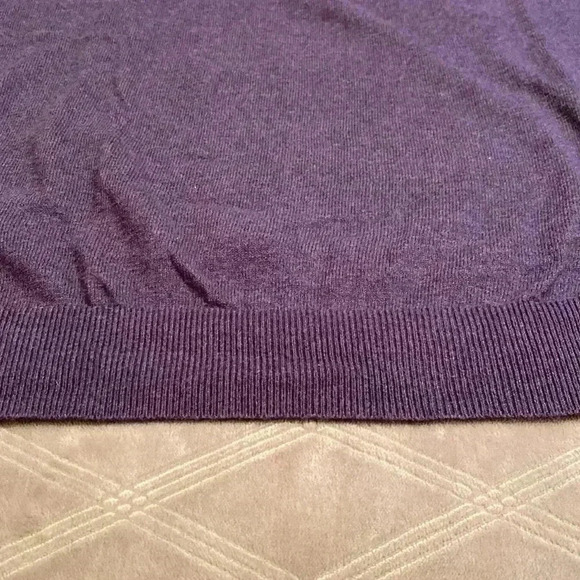 Weatherproof Vintage Mens Cotton Cashmere Plum Colored VNeck Sweater Size Large. - Picture 9 of 10